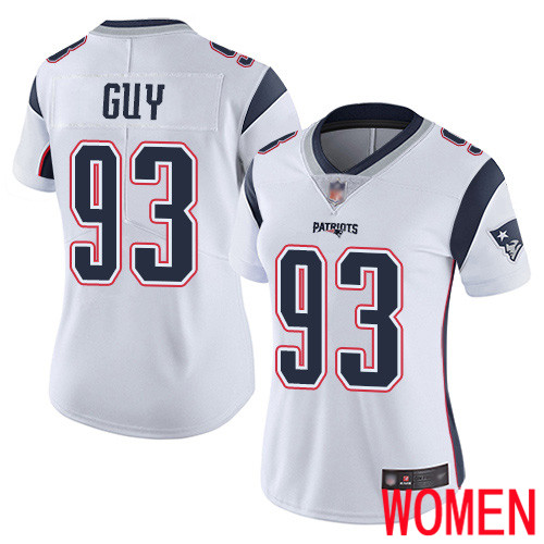 New England Patriots Football 93 Vapor Limited White Women Lawrence Guy Road NFL Jersey